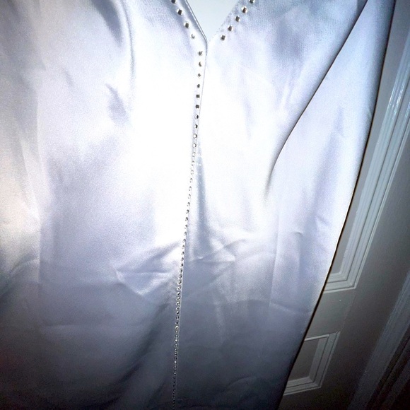 Victoria’s Secret Silver Slip Dress with Rhinestone Details. - Picture 4 of 5